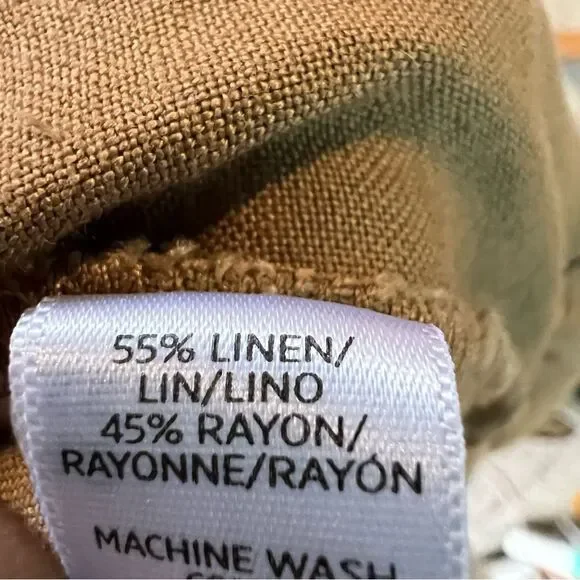 Ann Taylor LOFT Linen Blend Jumpsuit Size large Cargo Military Style - Picture 7 of 11